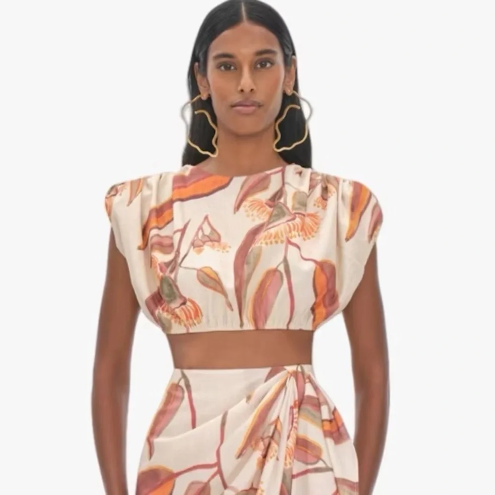 Andrea Iyamah - HALIMA EUCALYPTUS PRINT CROPPED TOP ONLY - Picture 4 of 5